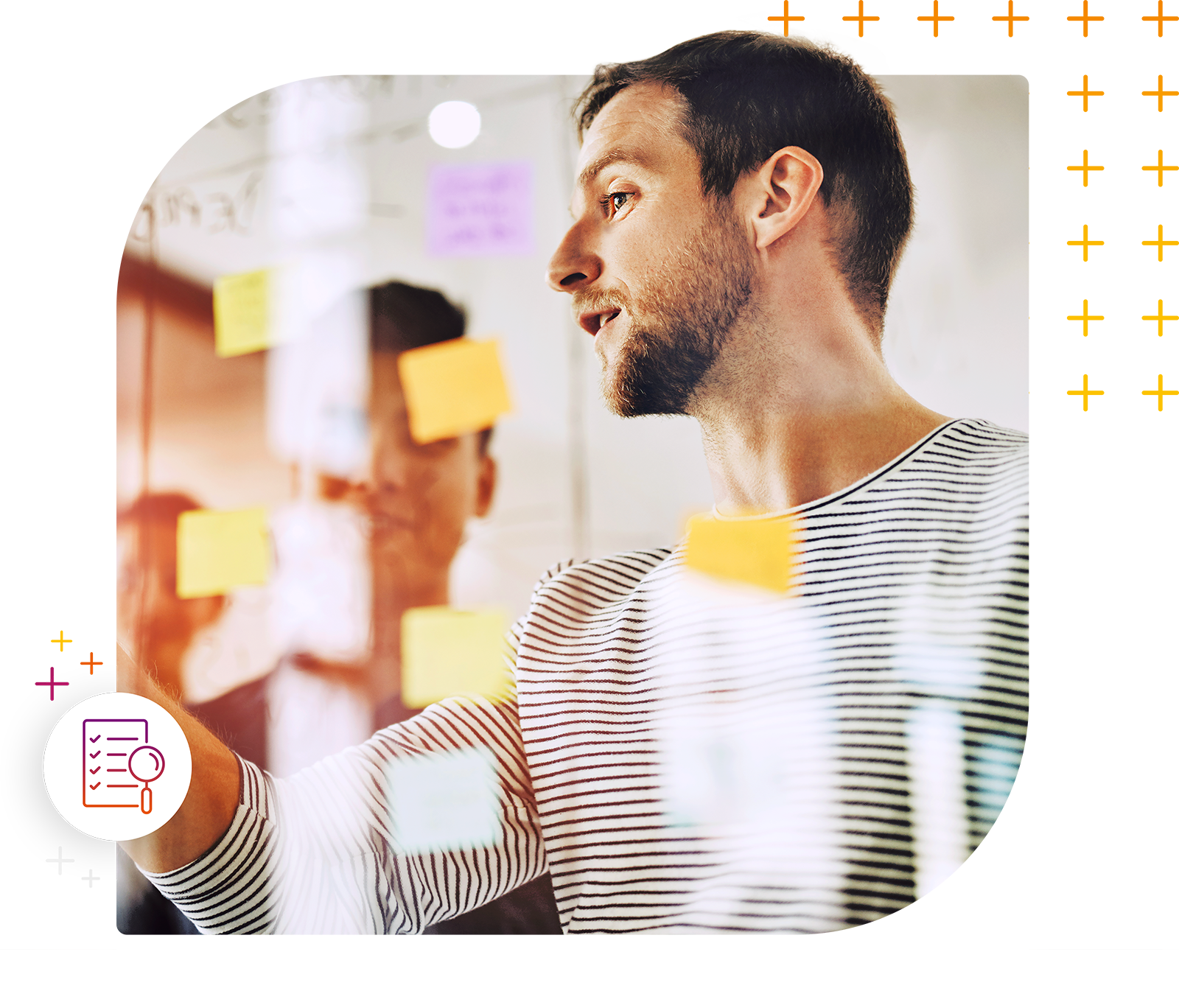 Team plant Projekt am Whiteboard