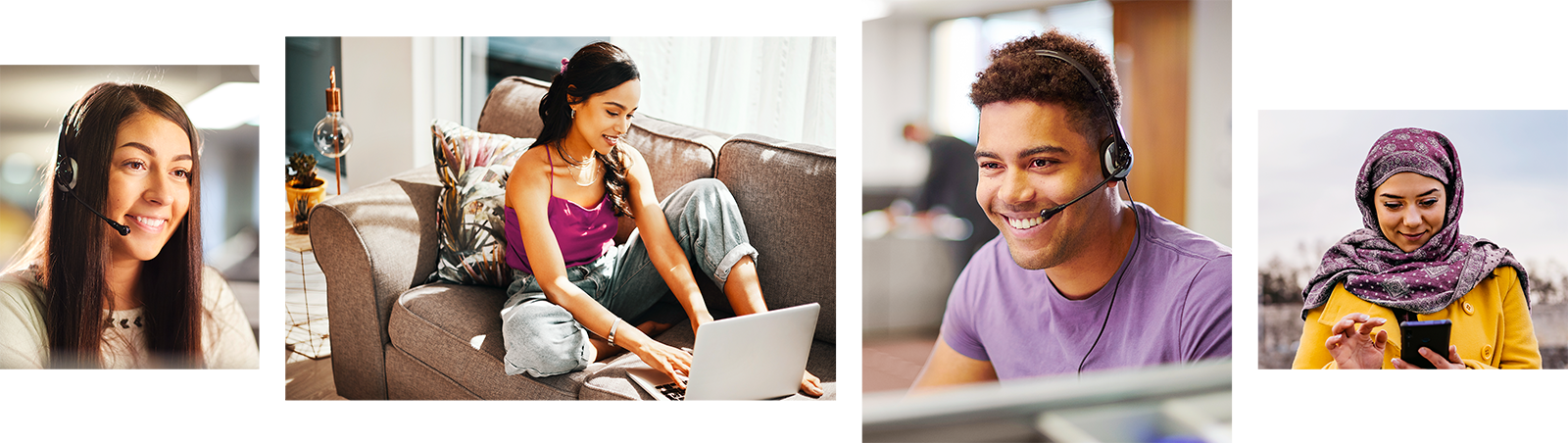 Diverse Personen arbeiten an verschiedenen Orten