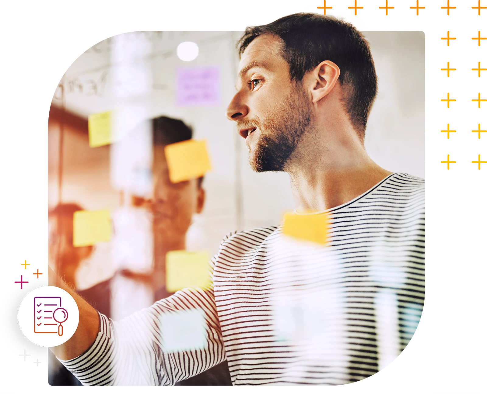 Team plant Projekt am Whiteboard